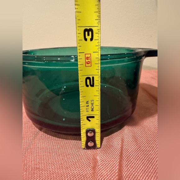 Vintage Libbey Forte Crisa Mexico Emerald Green Handles Small Casserole Dishes - Picture 7 of 10